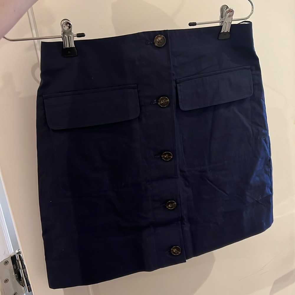 J.Crew 100% cotton rip-stop miniskirt | size 6 navy